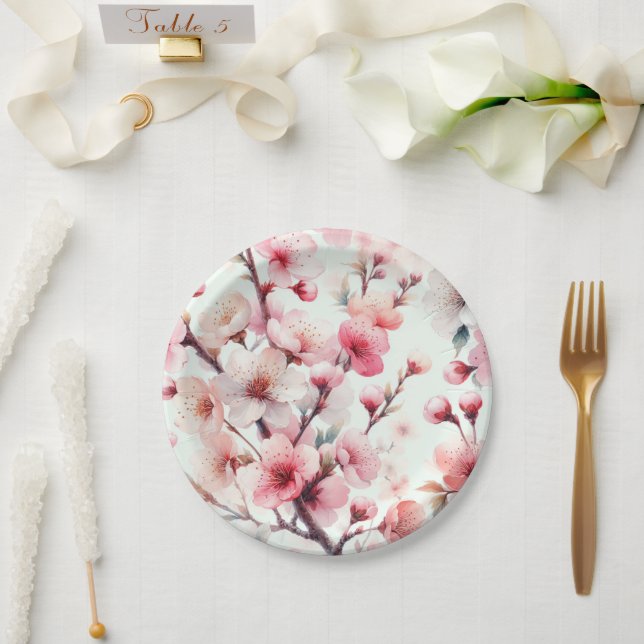 Cherry Blossom Paper Plates (Wedding)