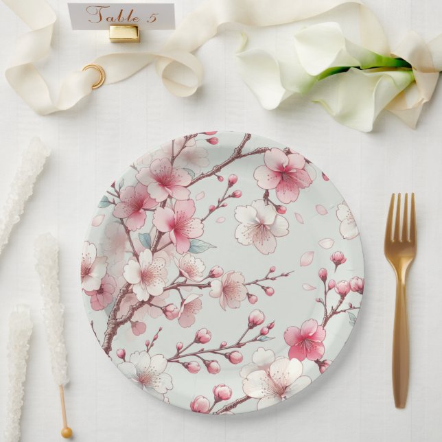 Cherry Blossom Paper Plates (Wedding)