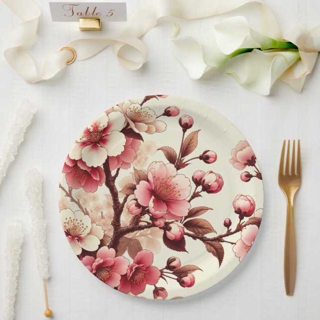 Cherry Blossom Paper Plates (Wedding)