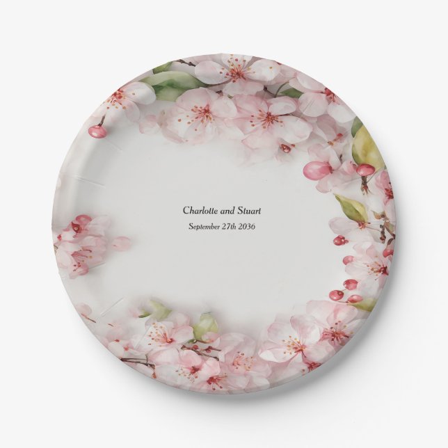 Cherry Blossom Paper Plates (Front)