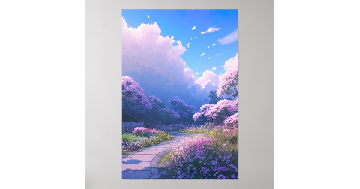 Cherry Blossom Path Poster | Zazzle