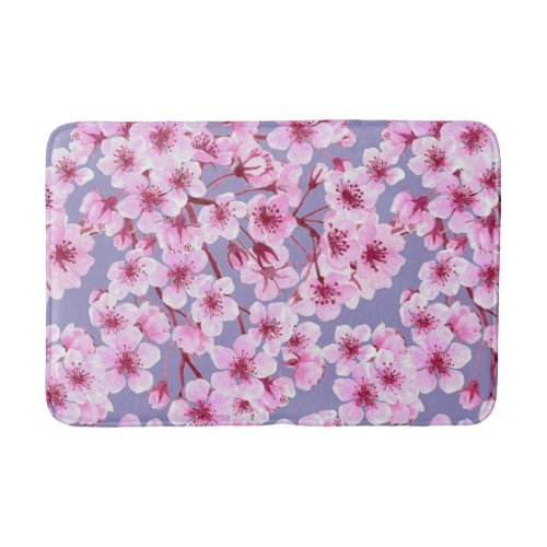 Cherry blossom pattern bath mat