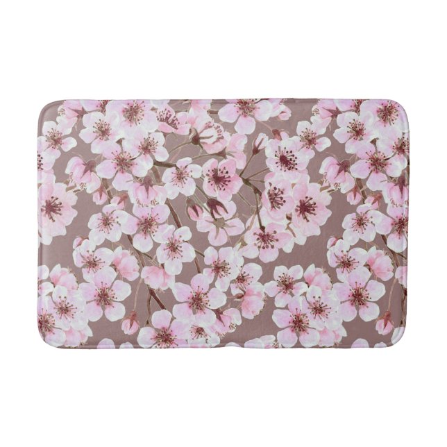 Cherry blossom pattern bathroom mat (Front)