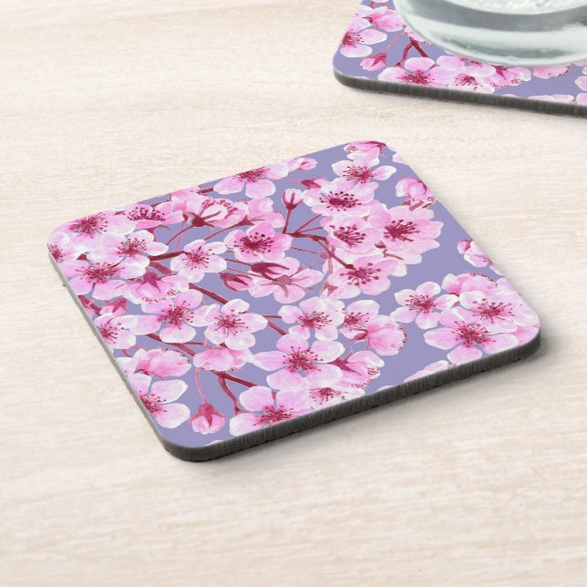 Cherry blossom pattern beverage coaster (Left Side)