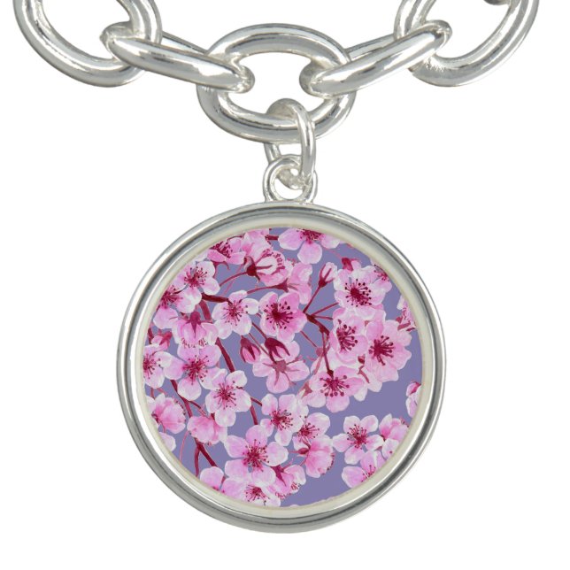 Cherry blossom pattern charm bracelet (Design)