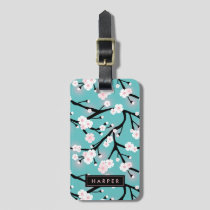 Cherry Blossom Pattern Custom Name Address Luggage Tag