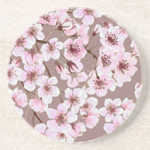 Cherry blossom pattern drink coaster