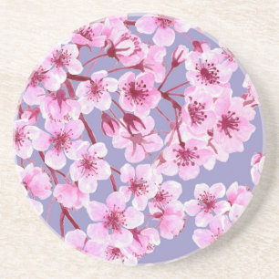 Cherry blossom pattern drink coaster
