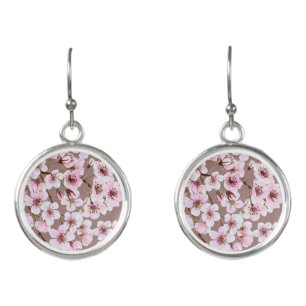 Cherry blossom pattern earrings