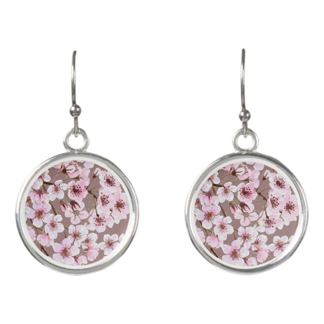 Cherry blossom pattern earrings (Front)