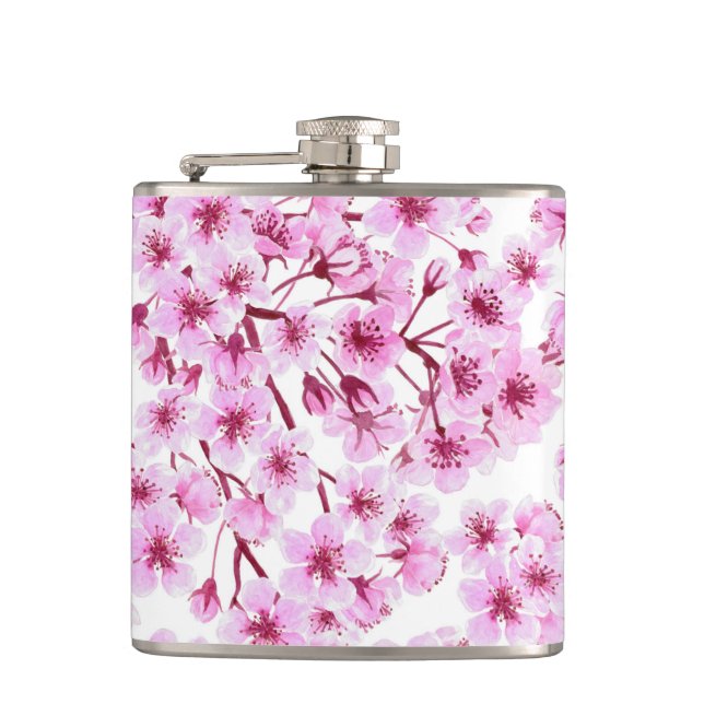 Cherry blossom pattern flask (Front)