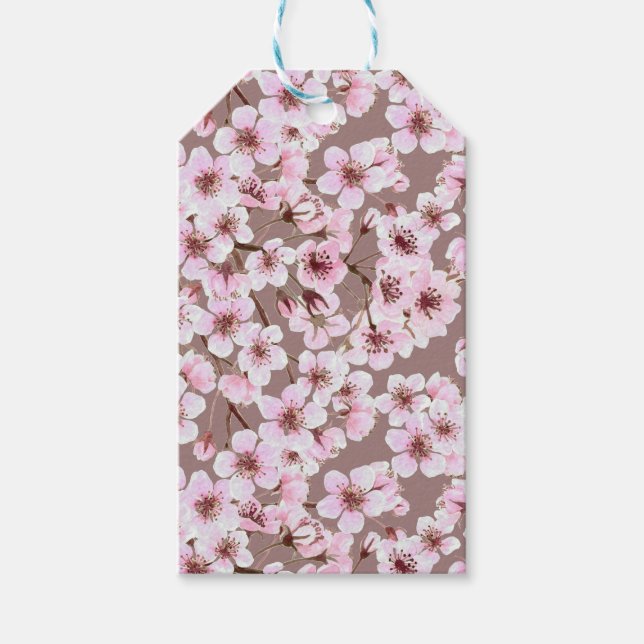 Cherry blossom pattern gift tags (Front)