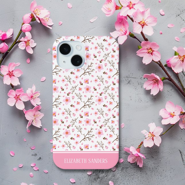 Cherry Blossom Pattern in pink tones Case-Mate iPhone Case (Creator Uploaded)