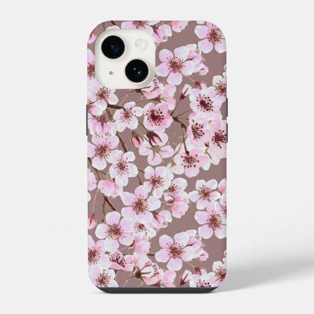 Cherry blossom pattern iphone case (Back)