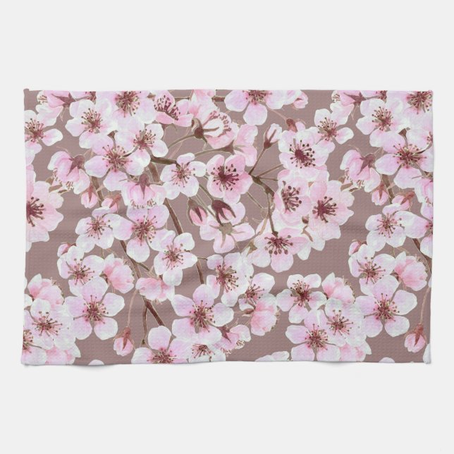 Cherry blossom pattern kitchen towel (Horizontal)