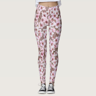 Cherry blossom pattern leggings