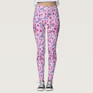 Cherry blossom pattern leggings