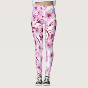 Cherry blossom pattern leggings