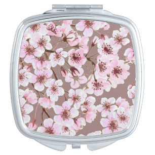 Cherry blossom pattern mirror for makeup