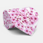 Cherry blossom pattern neck tie