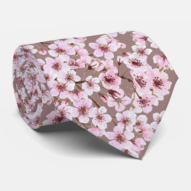 Cherry blossom pattern neck tie (Rolled)