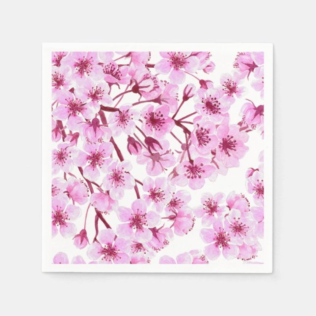 Cherry blossom pattern paper napkins (Front)