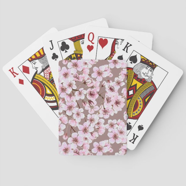Cherry blossom pattern poker cards (Back)