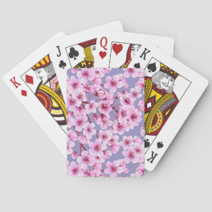 Cherry blossom pattern poker cards