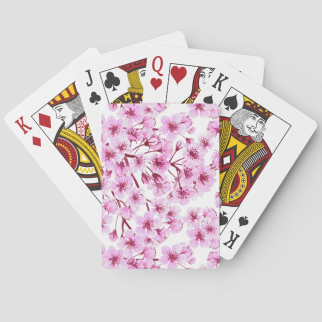 Cherry blossom pattern poker cards (Back)