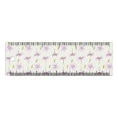 Floral Cherry Blossoms Pink White Monogram Ruler