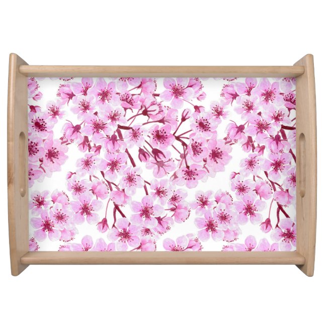 Cherry blossom pattern serving tray (Front)