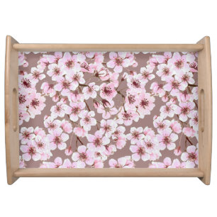 Cherry blossom pattern serving tray