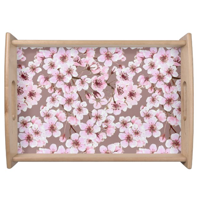 Cherry blossom pattern serving tray (Front)