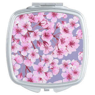 Cherry blossom pattern vanity mirror