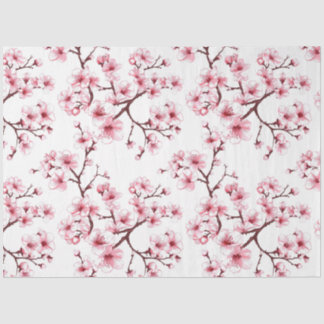 Cherry Blossom Patterned Decoupage Tissue Paper