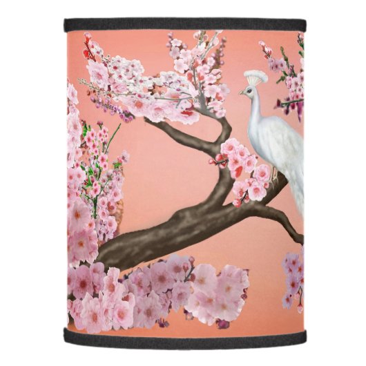Cherry Blossom Peacock Lamp Shade (Left)