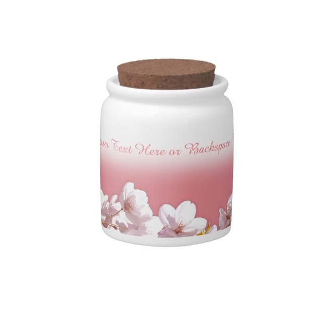 Cherry Blossom Personalize Pink Blossom Candy Jar (Front)