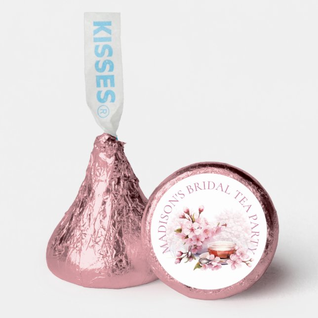 Cherry Blossom Personalized Bridal Shower Tea Hershey®'s Kisses® (Front)