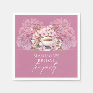Cherry Blossom Personalized Bridal Tea Shower Napkins