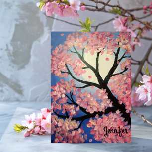 Cherry Blossom Personalized Note Card
