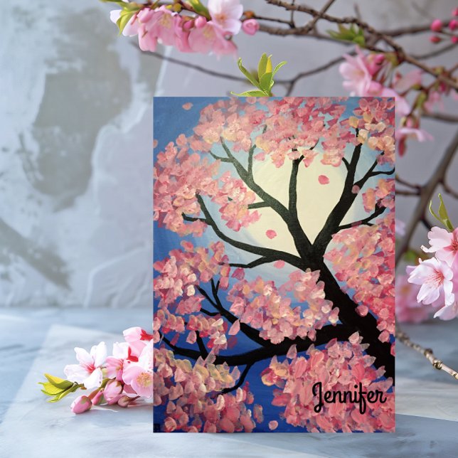 Cherry Blossom Personalized Note Card (Creator Uploaded)
