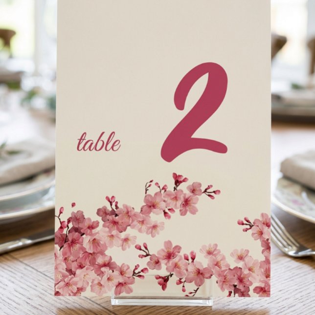 Cherry Blossom Personalized Table Number Sign (Creator Uploaded)