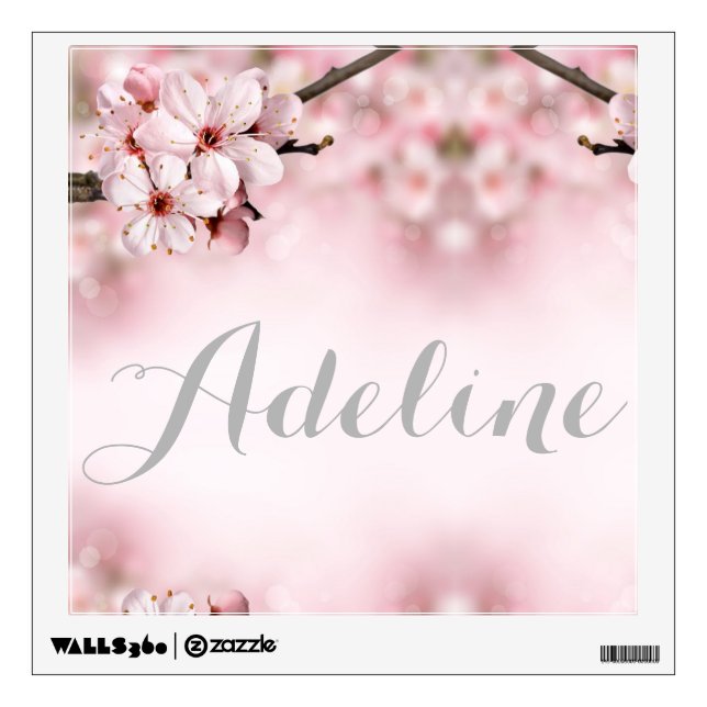 Cherry blossom personalized wall decal (Front)