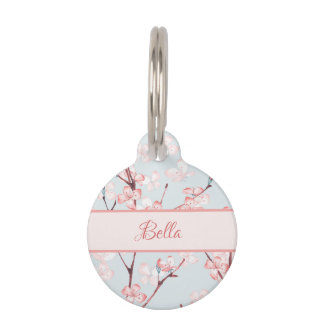 Cherry Blossom Pet ID Tag