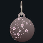Cherry Blossom Pet ID Tag<br><div class="desc">Whimsical flowers of pink and mauve make this simple aesthetic a natural beauty that will let your pet's unique appearance shine. Made from recycled steel core, like all of our dog tags for pets and unique pet ID tags, this elegantly chic design is a fine fit for your fanciful furball....</div>