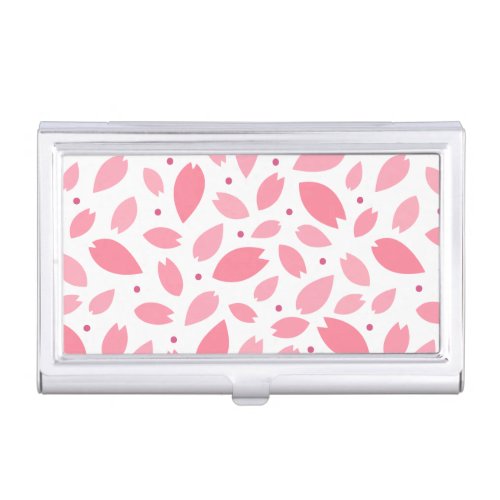 Cherry Blossom Petals Pattern Business Card Case