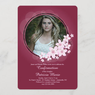 Cherry Blossom Photo Invitation