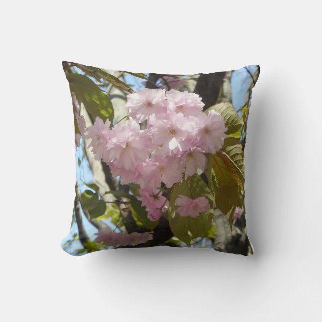 Cherry blossom photo throw pillow (Front)