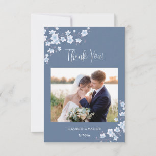 Cherry Blossom Photo Wedding Thank You Card