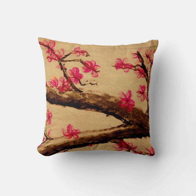 Cherry Blossom Pillow! Throw Pillow (Front)